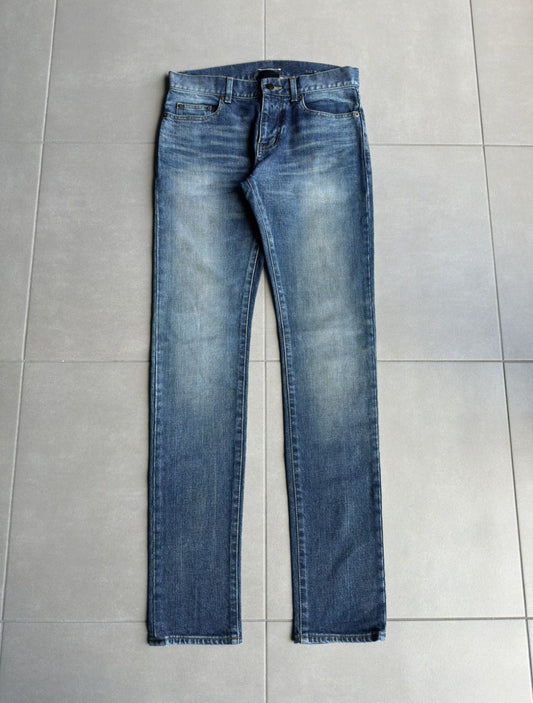 Saint Laurent Paris by Hedi Slimane D02 washed whiskered Blue Denim