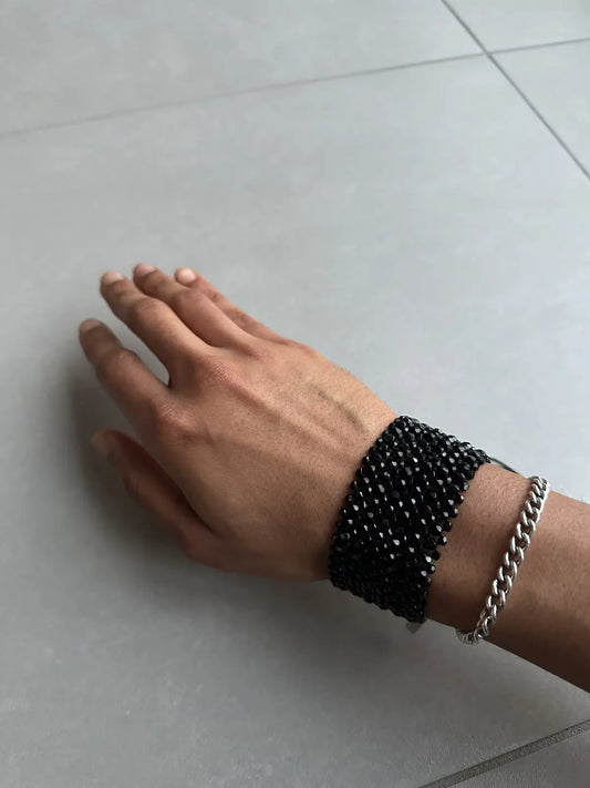 Dior Homme SS04 “Strip” onyx beaded bracelet