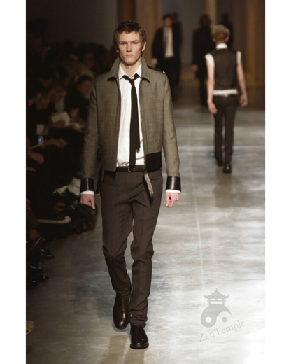 Dior homme AW02 “Reflexion” leather trimmed moto jacket