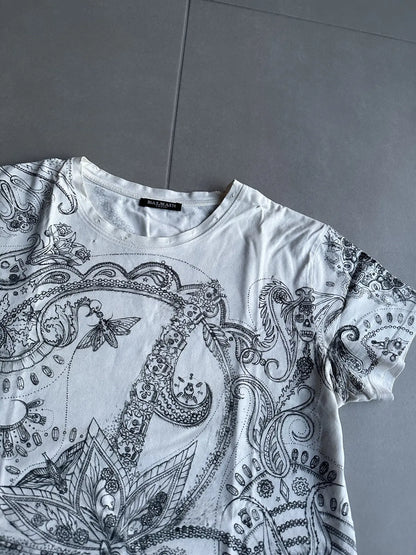 Balmain Homme AW09 distressed paisley print T-shirt