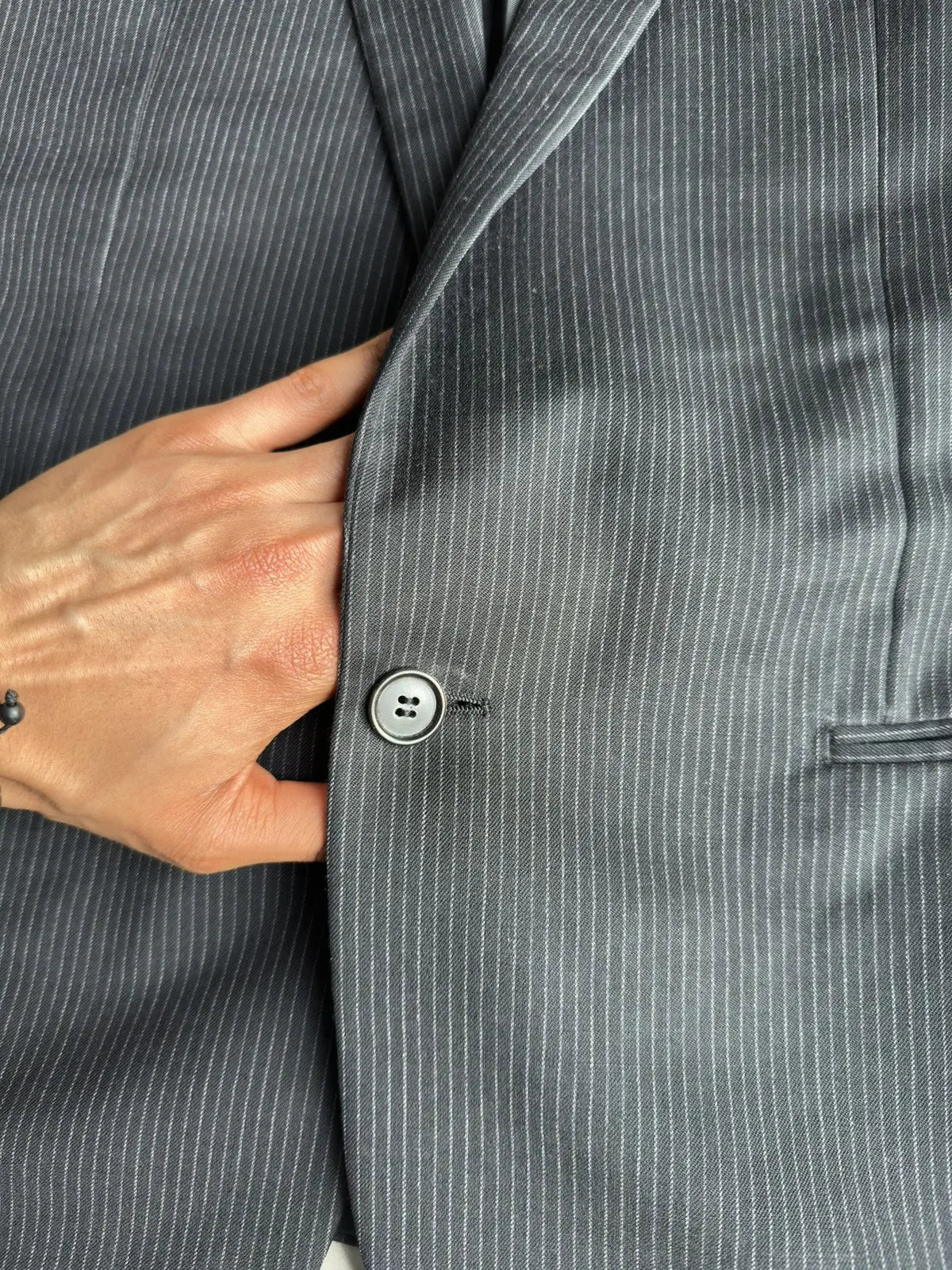 Dior Homme AW06 “These grey days” pinstriped peak lapel blazer