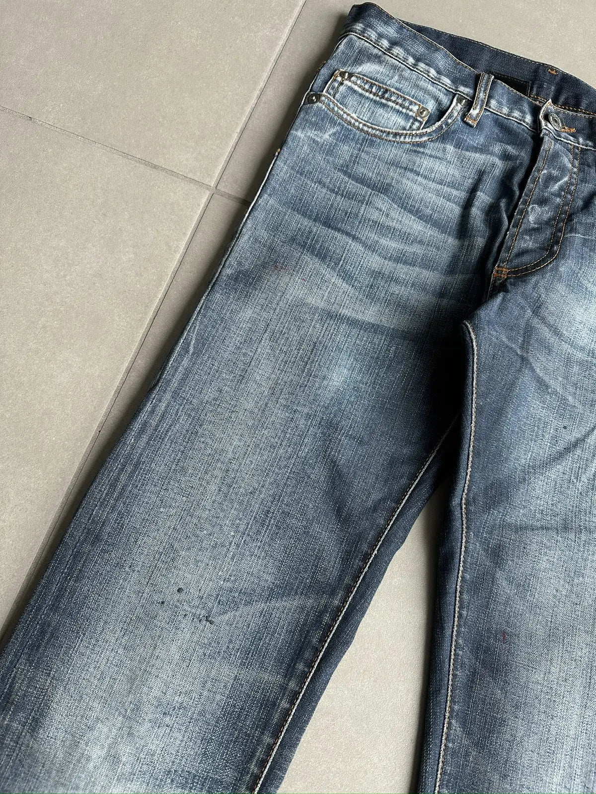 Dior Homme SS08 “Under My Car” paint splatter denim