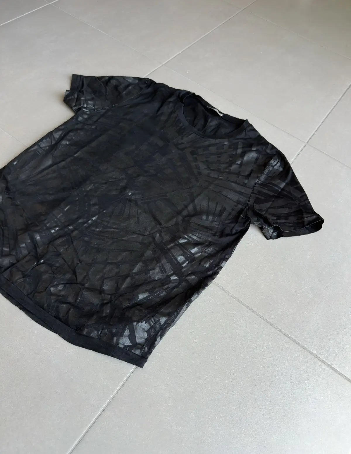 Dior Homme SS04 “Strip” waxed pattern T-shirt