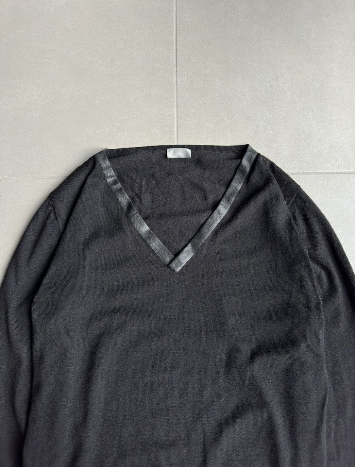 Dior Homme AW03 “Luster” waxed v-neck sweater
