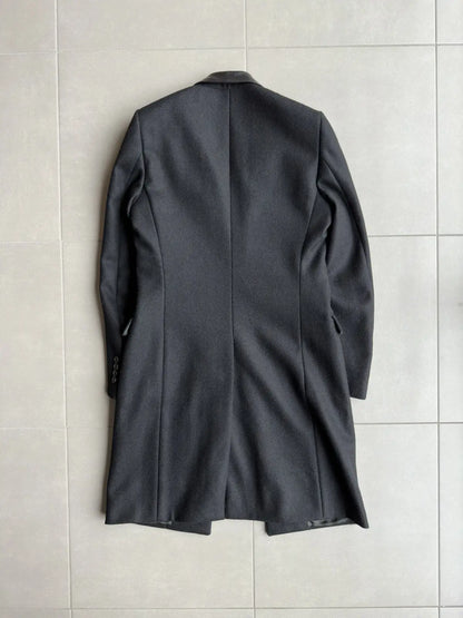 Dior homme AW02 “reflexion” lamb-skin collar lined long coat