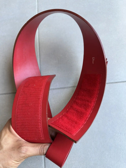Dior Homme SS02 “Red/Boys don’t cry” Velcro red leather belt