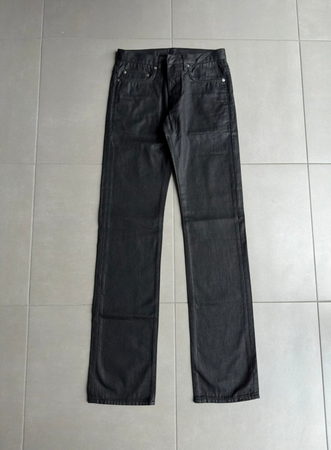 Dior Homme AW07 "navigate" polyurethane wax coated jeans
