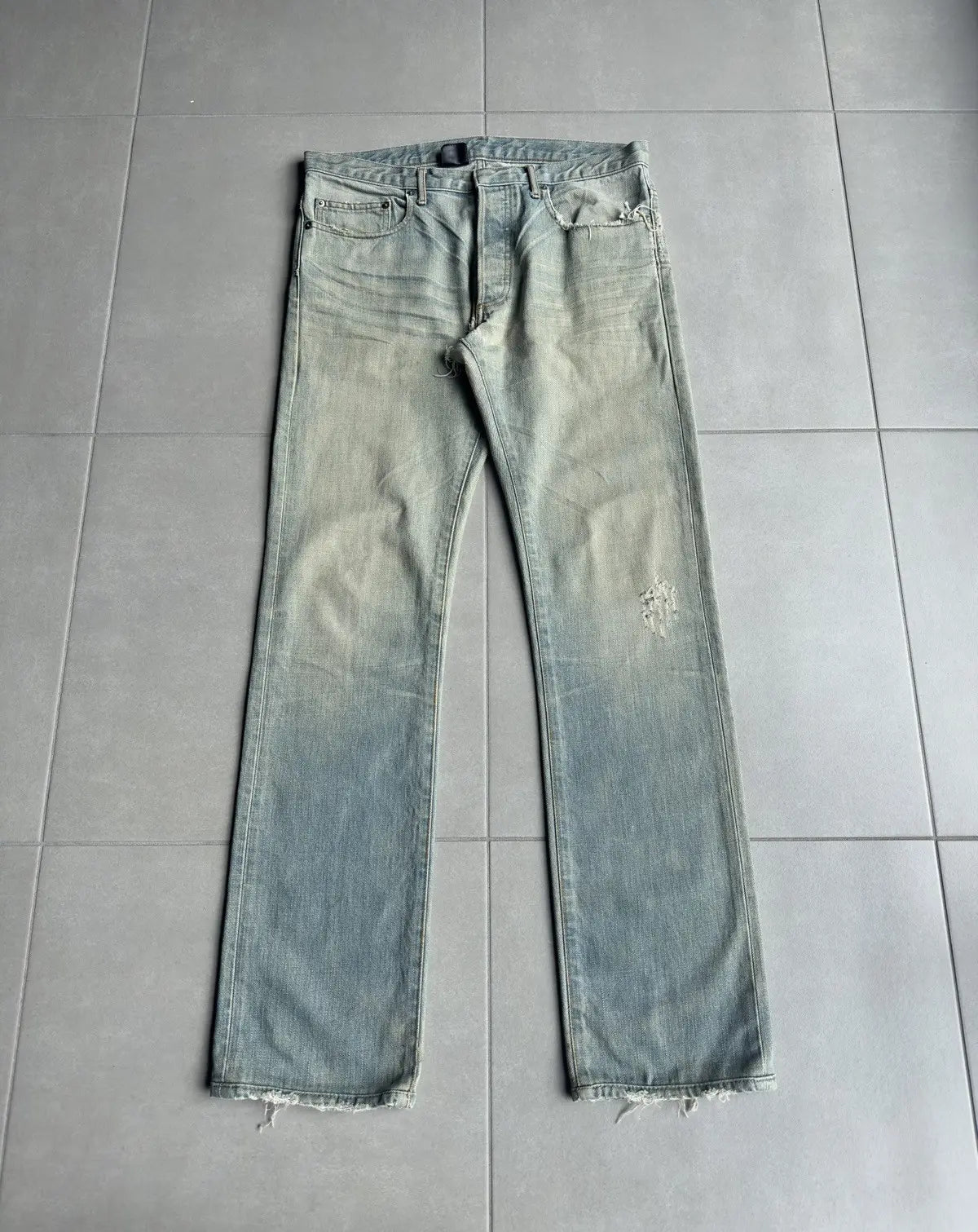 Dior Homme SS04 “Strip” washed ice bleu claire denim