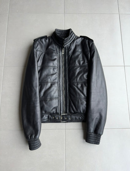 Dior Homme AW04 fur hooded leather jacket