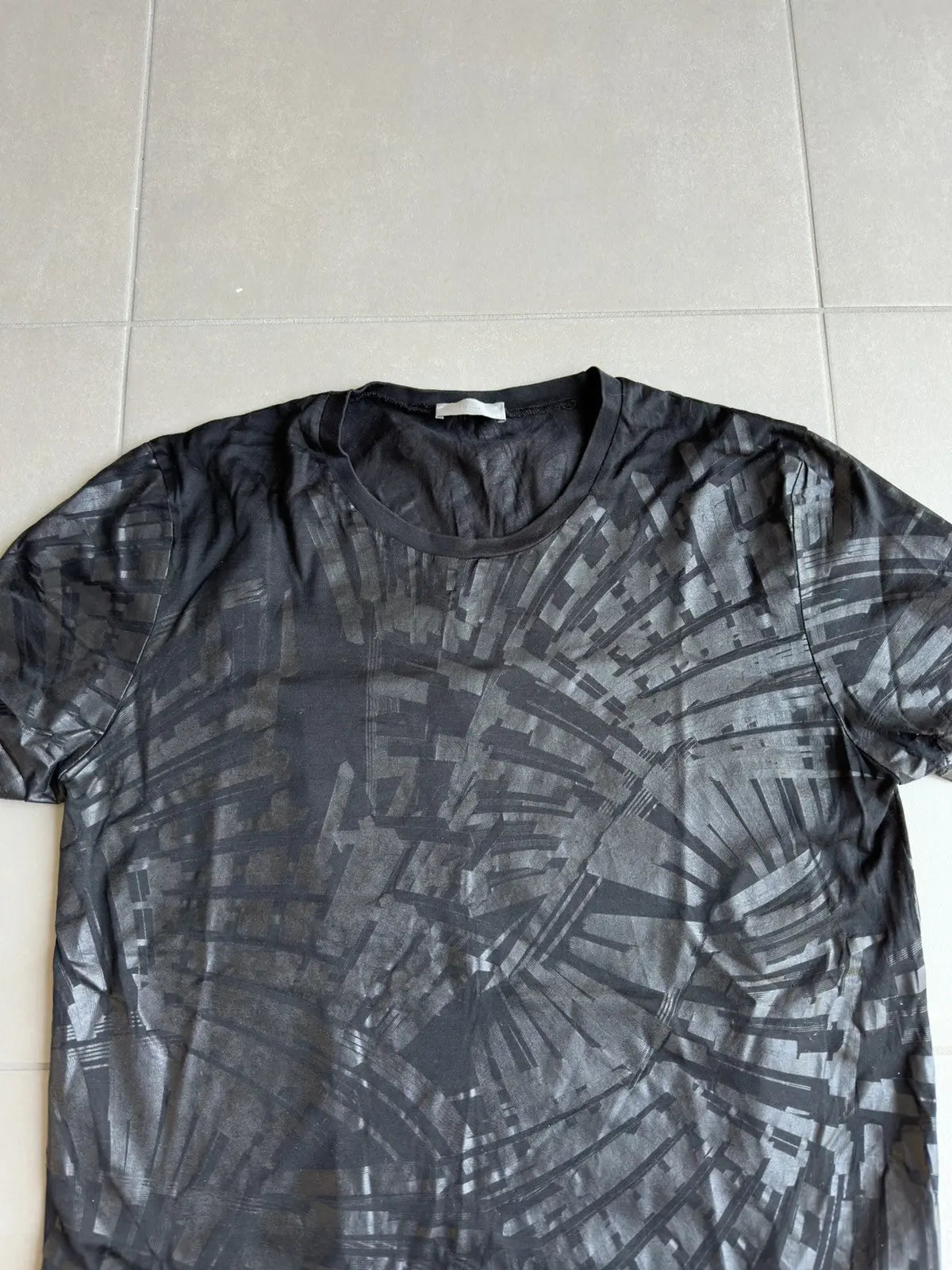 Dior Homme SS04 “Strip” waxed pattern T-shirt
