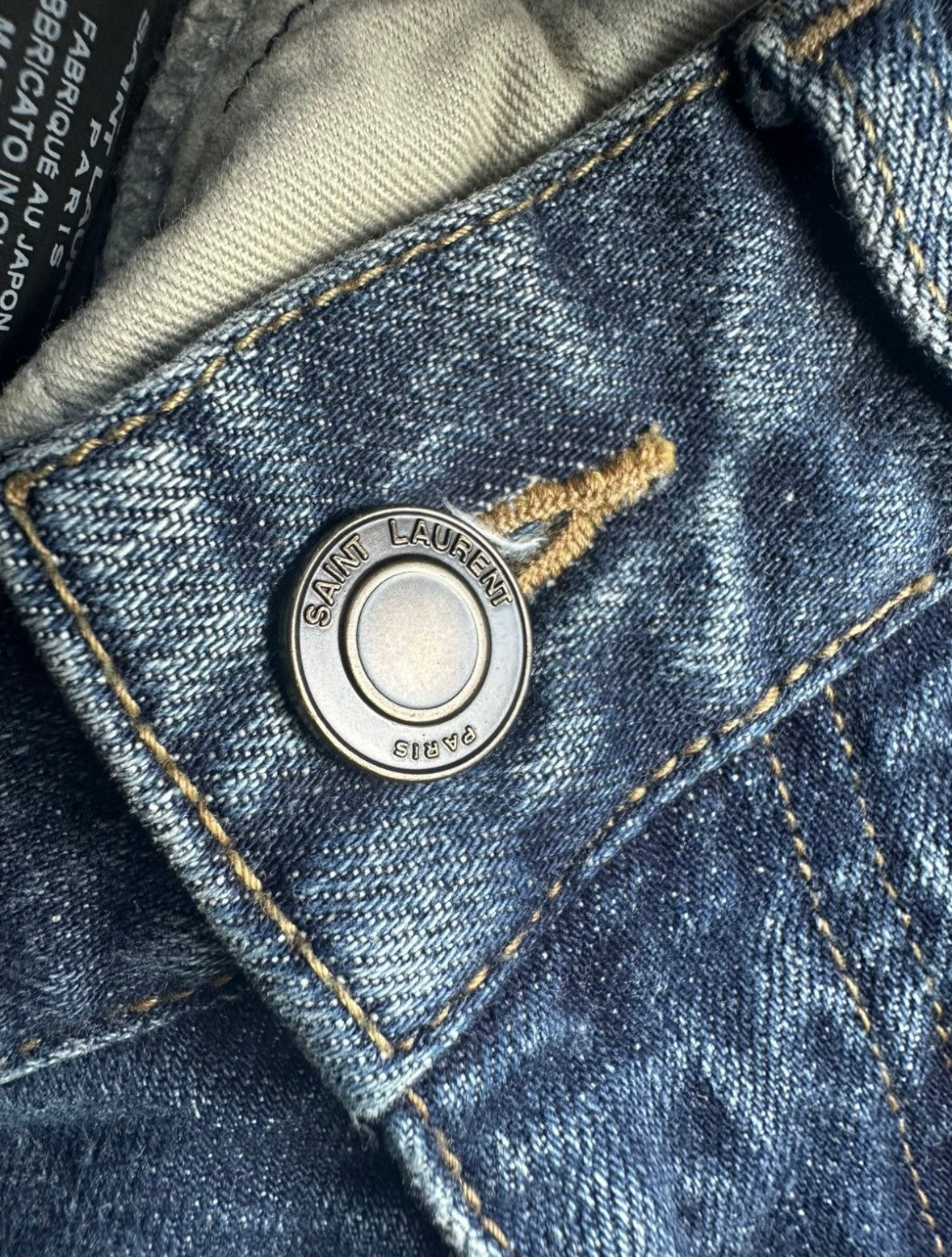 Saint Laurent Paris by Hedi Slimane D02 washed whiskered Blue Denim