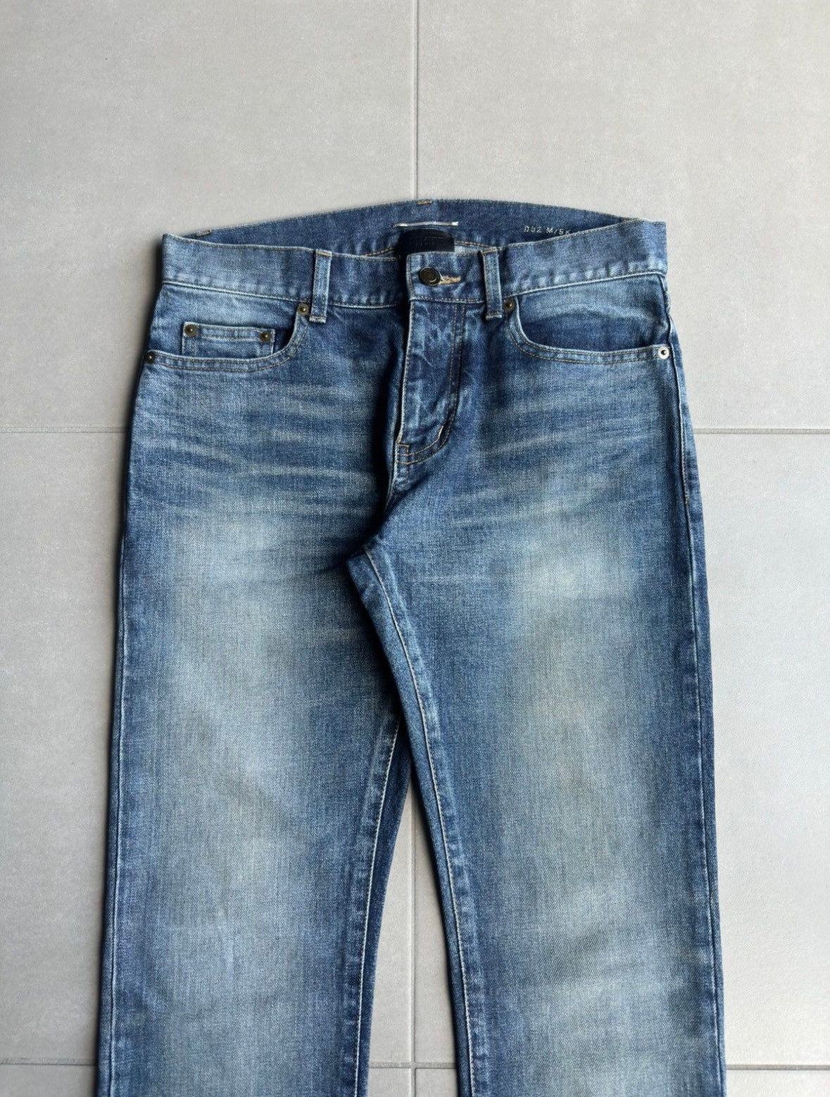 Saint Laurent Paris by Hedi Slimane D02 washed whiskered Blue Denim