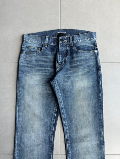Saint Laurent Paris by Hedi Slimane D02 washed whiskered Blue Denim
