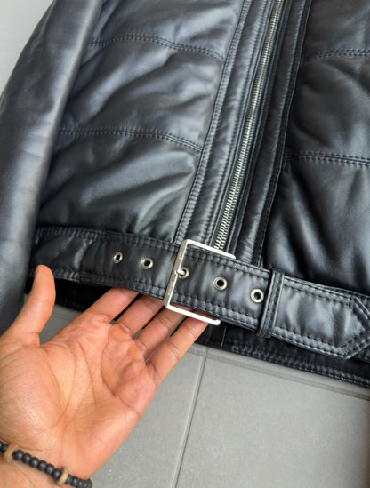 Dior Homme AW04 fur hooded leather jacket