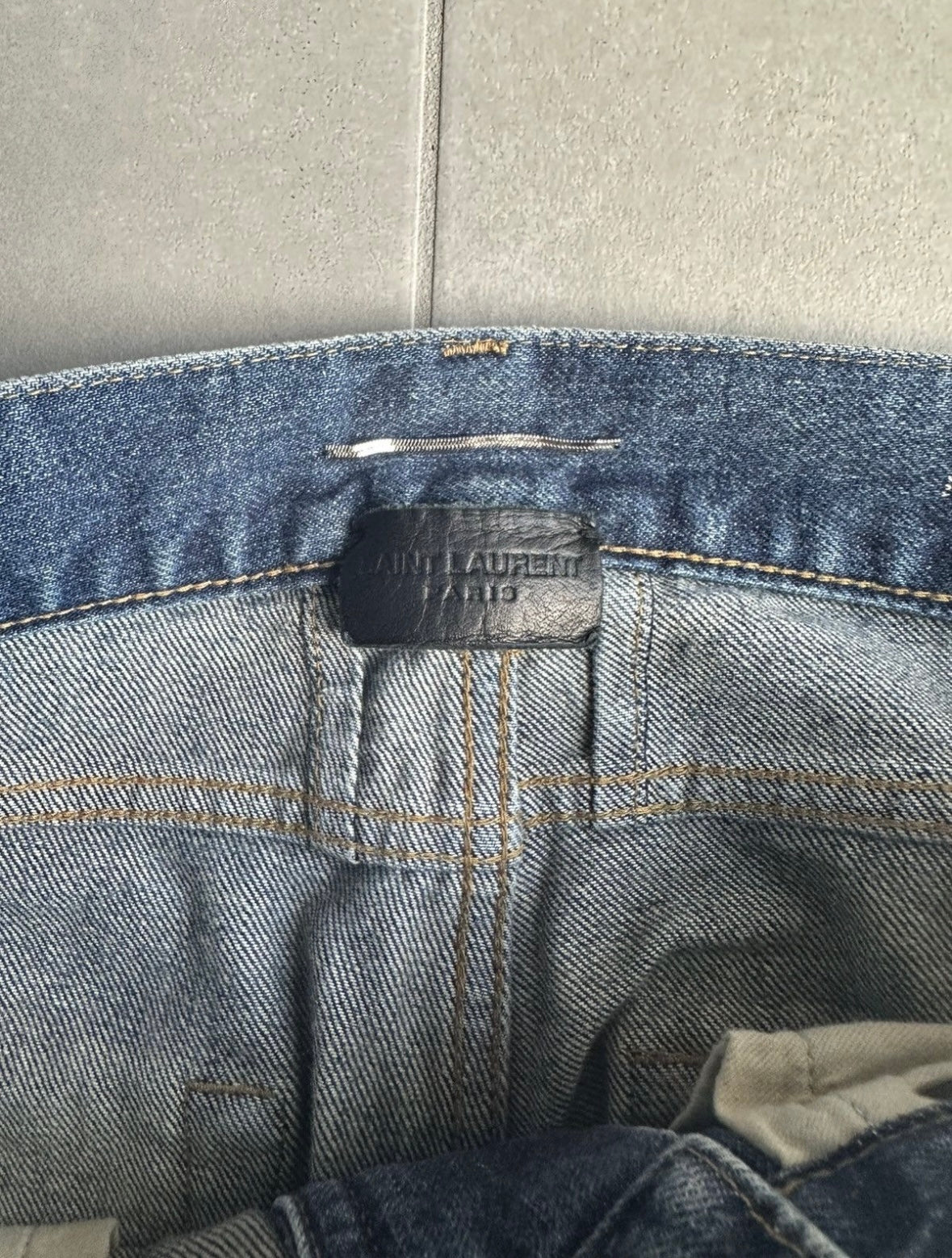 Saint Laurent Paris by Hedi Slimane D02 washed whiskered Blue Denim