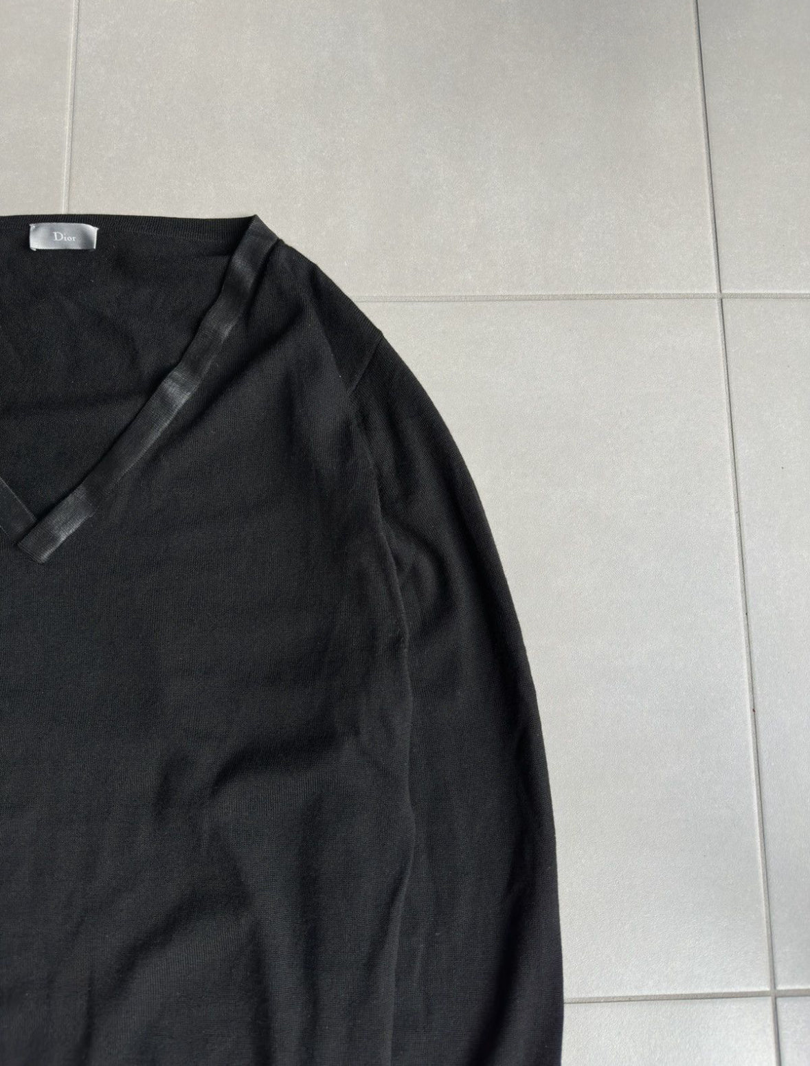 Dior Homme AW03 “Luster” waxed v-neck sweater