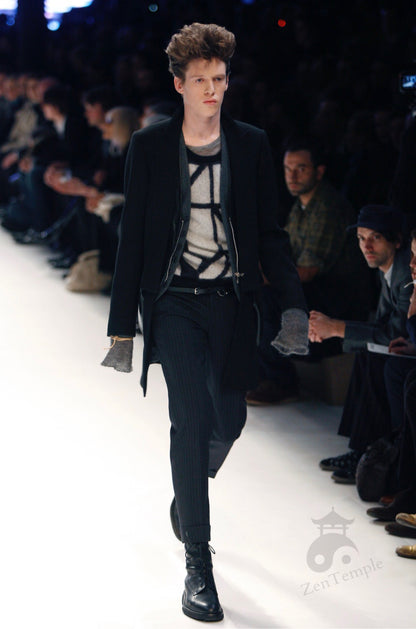Dior homme AW07 “Navigate” runway striped thick wool trousers