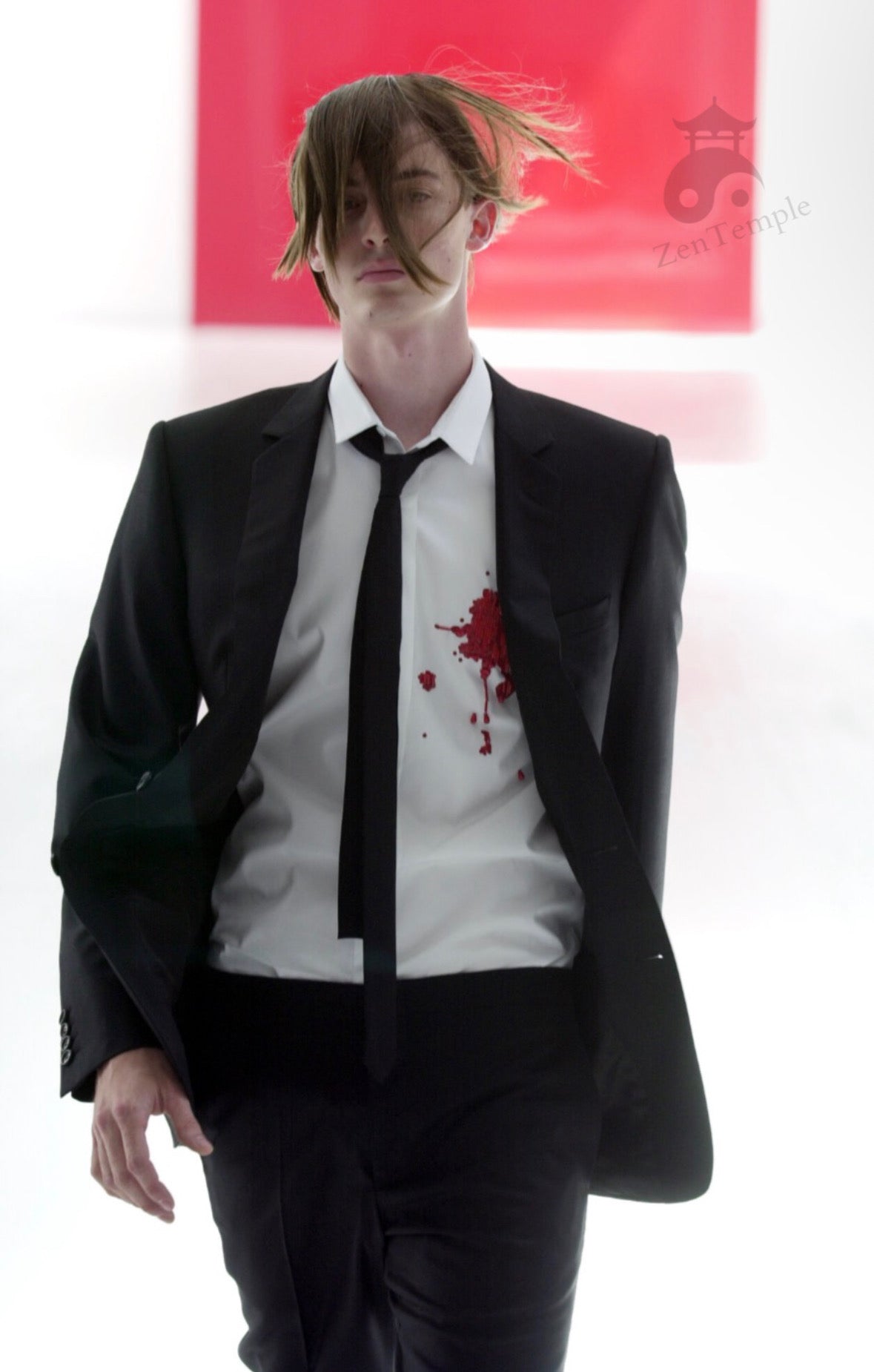 Dior Homme SS02 "Red/Boys don't cry' Bloodwound button up shirt