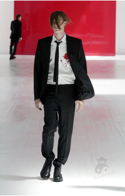 Dior Homme SS02 "Red/Boys don't cry' Bloodwound button up shirt
