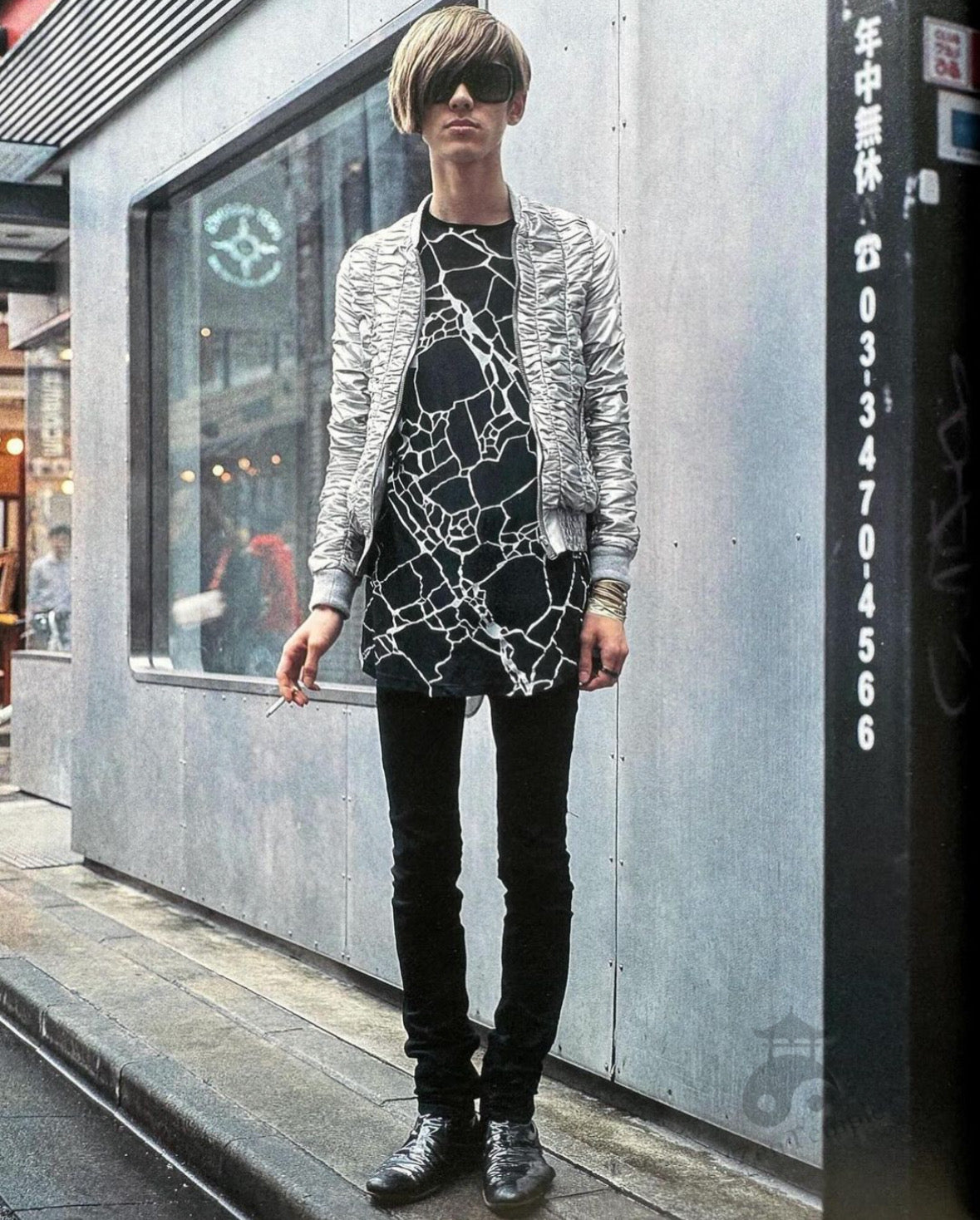 Dior Homme SS07 “We Look Good Together” silver pleated bomber