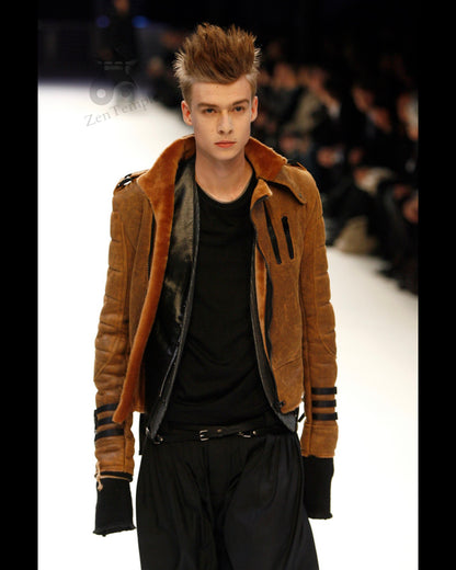 Dior Homme AW07 "Navigate" shearling mouton leather jacket