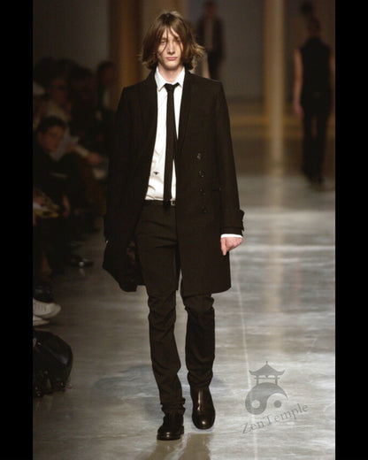 Dior homme AW02 “reflexion” wool/angora double breasted long coat