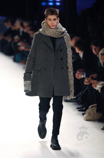 Dior Homme AW07 “Navigate” Alpaca blend big fringe shawl