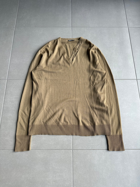 Dior Homme AW04 “VOTC” runway slashed V-neck sweater