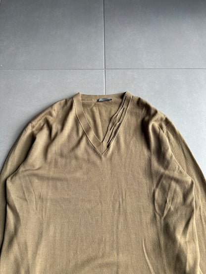 Dior Homme AW04 “VOTC” runway slashed V-neck sweater