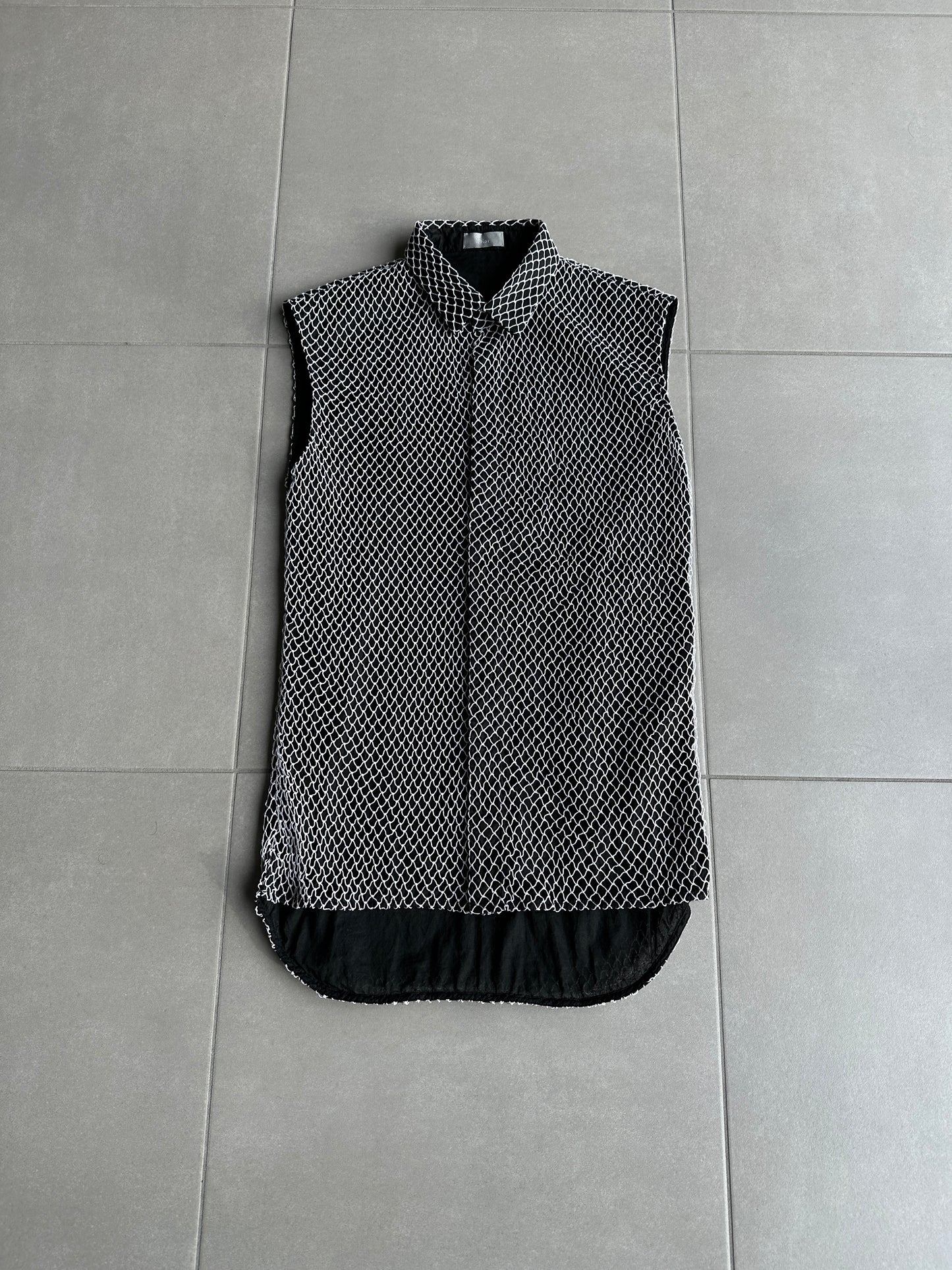 Dior Homme SS04 "Strip" mesh net button up