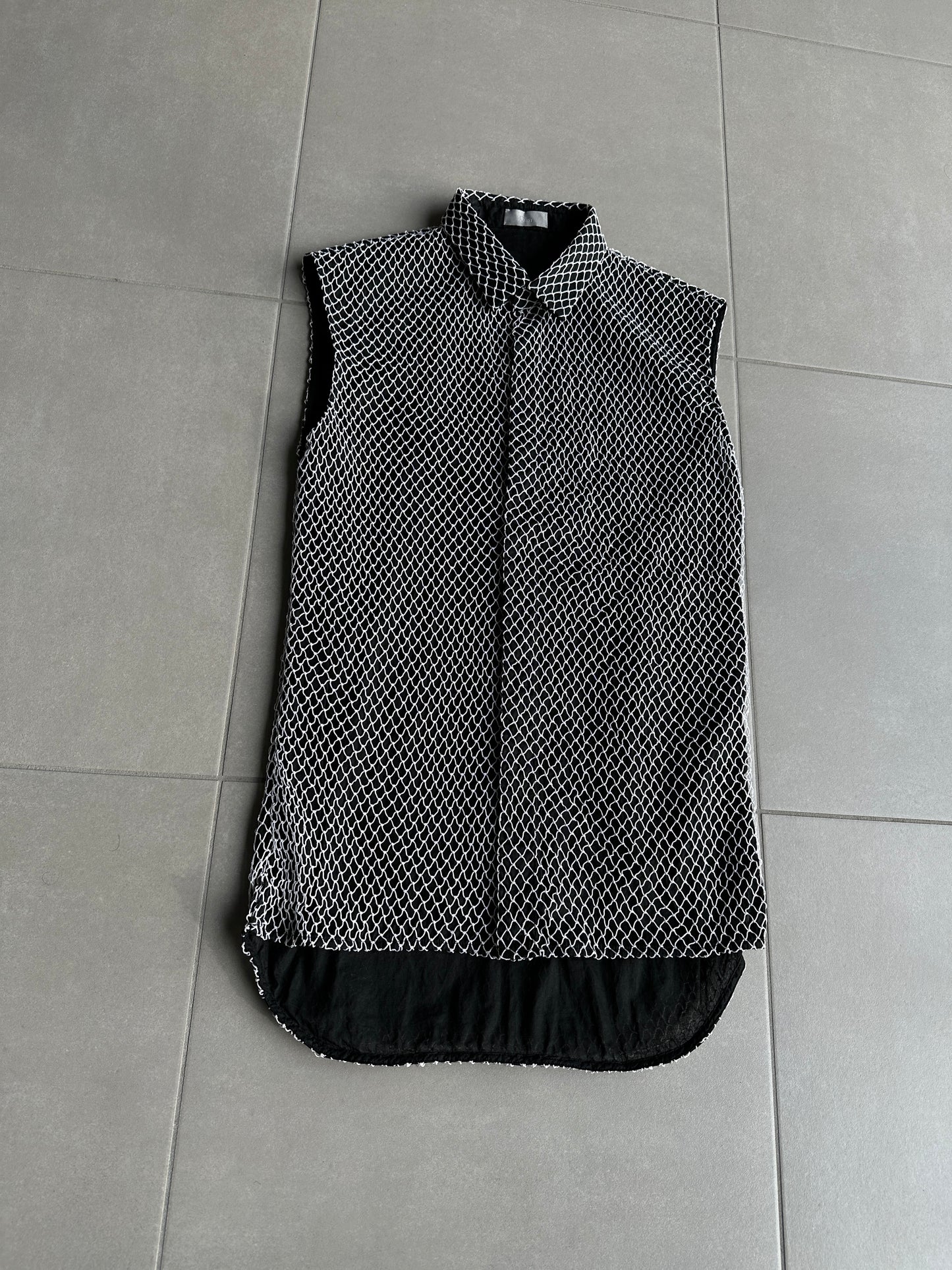 Dior Homme SS04 "Strip" mesh net button up