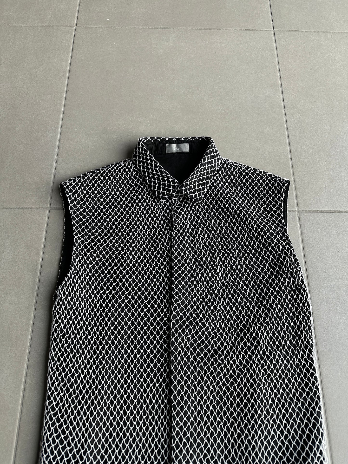 Dior Homme SS04 "Strip" mesh net button up