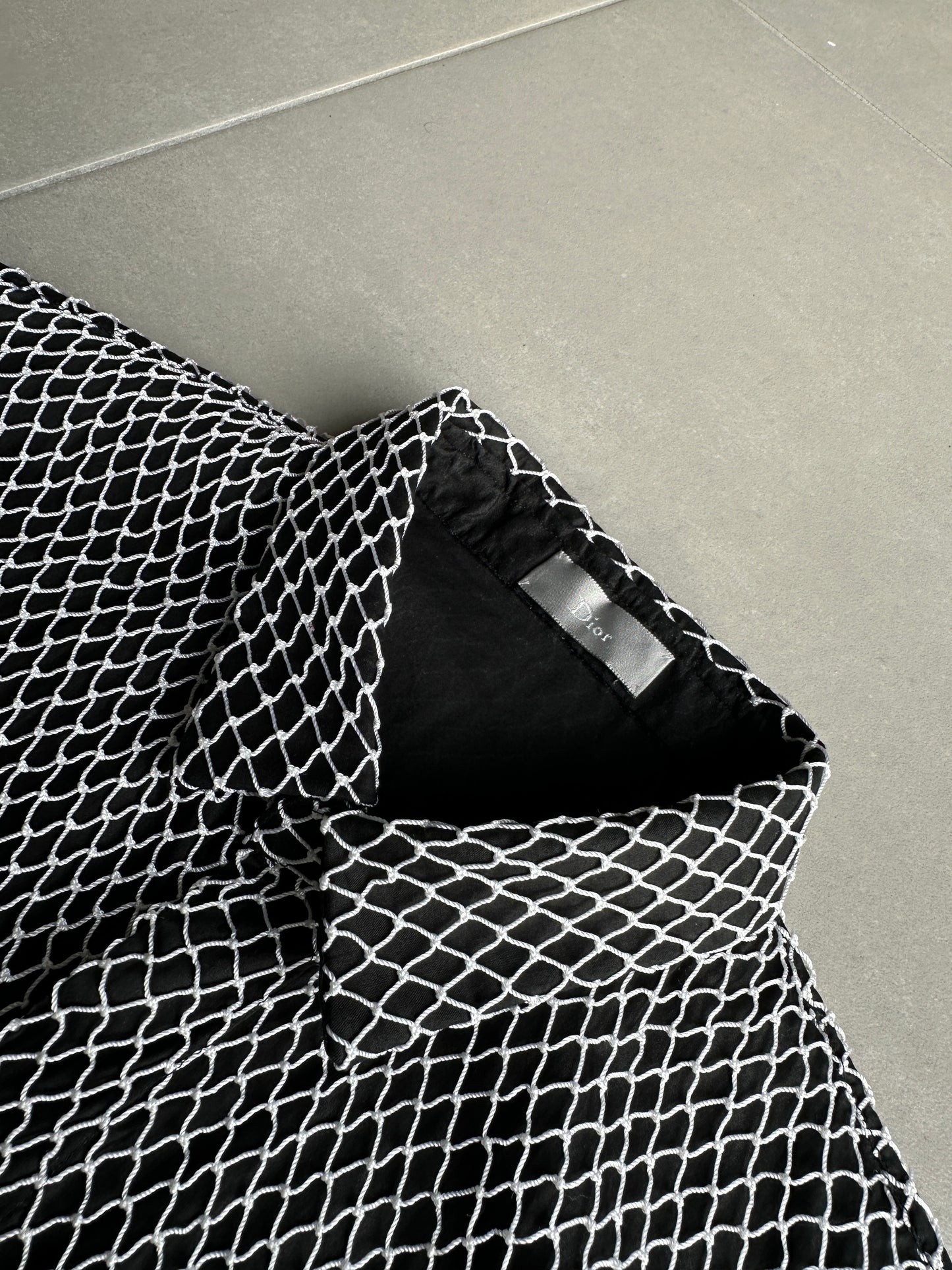 Dior Homme SS04 "Strip" mesh net button up