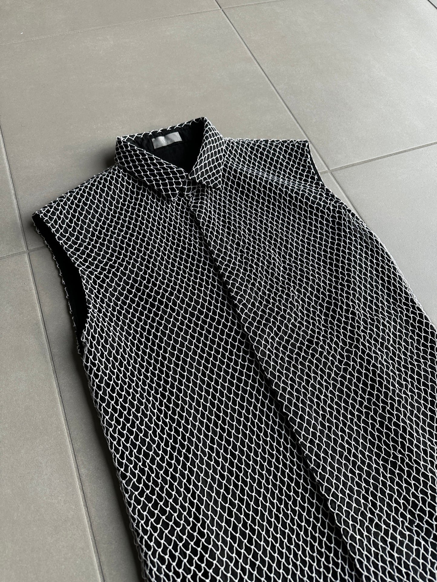Dior Homme SS04 "Strip" mesh net button up