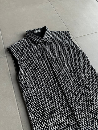 Dior Homme SS04 "Strip" mesh net button up