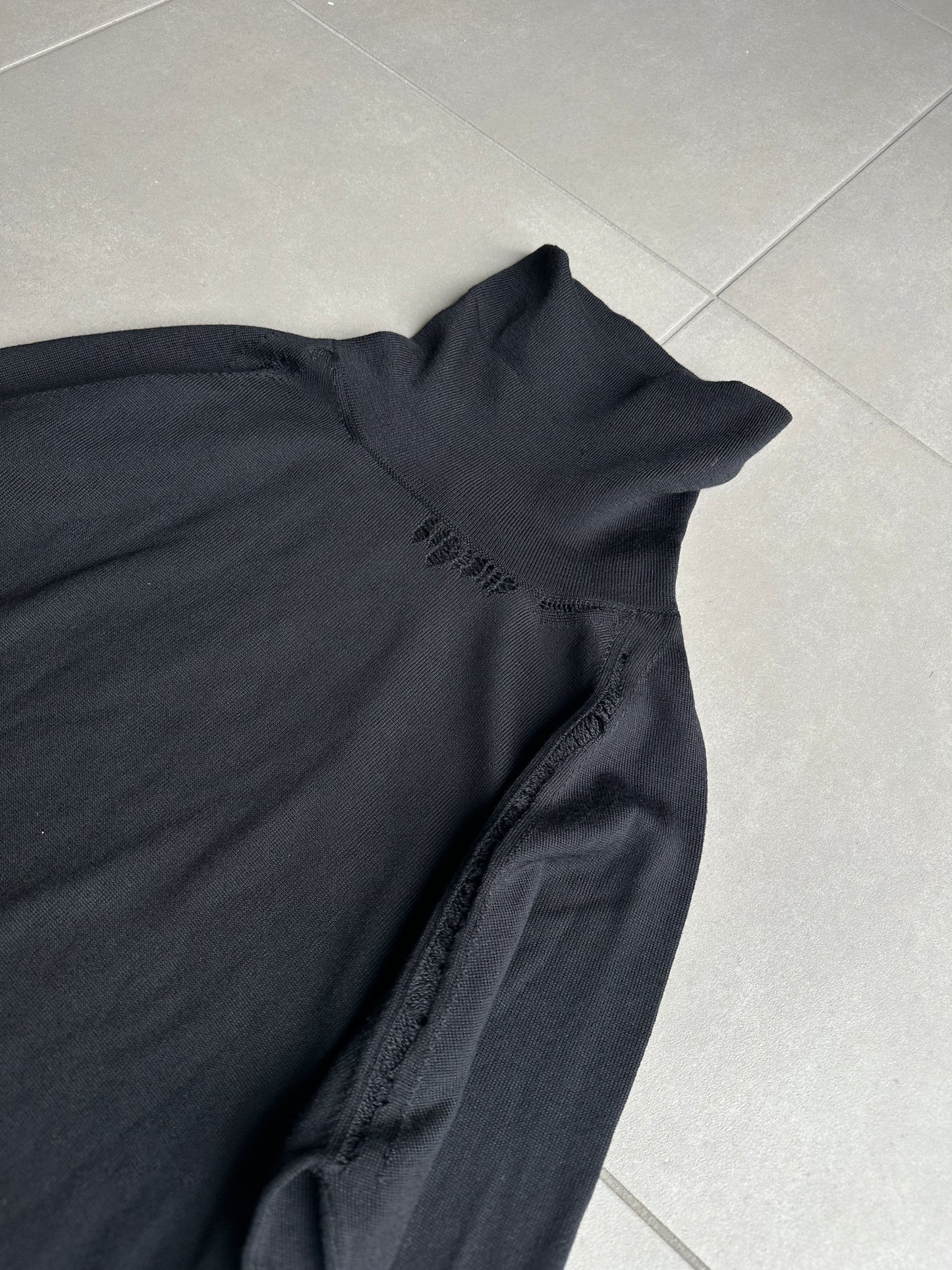 Dior Homme AW04 “VOTC” runway distressed turtleneck sweater