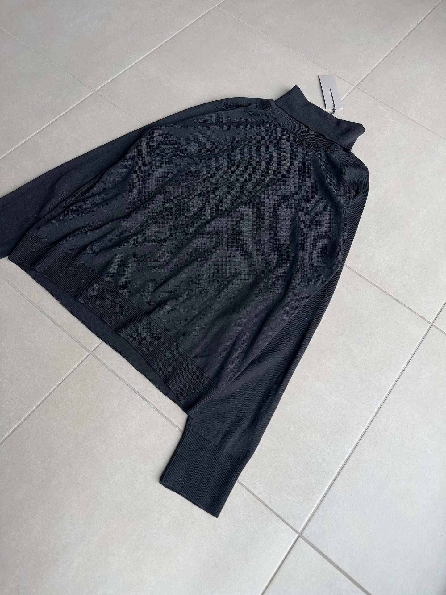 Dior Homme AW04 “VOTC” runway distressed turtleneck sweater