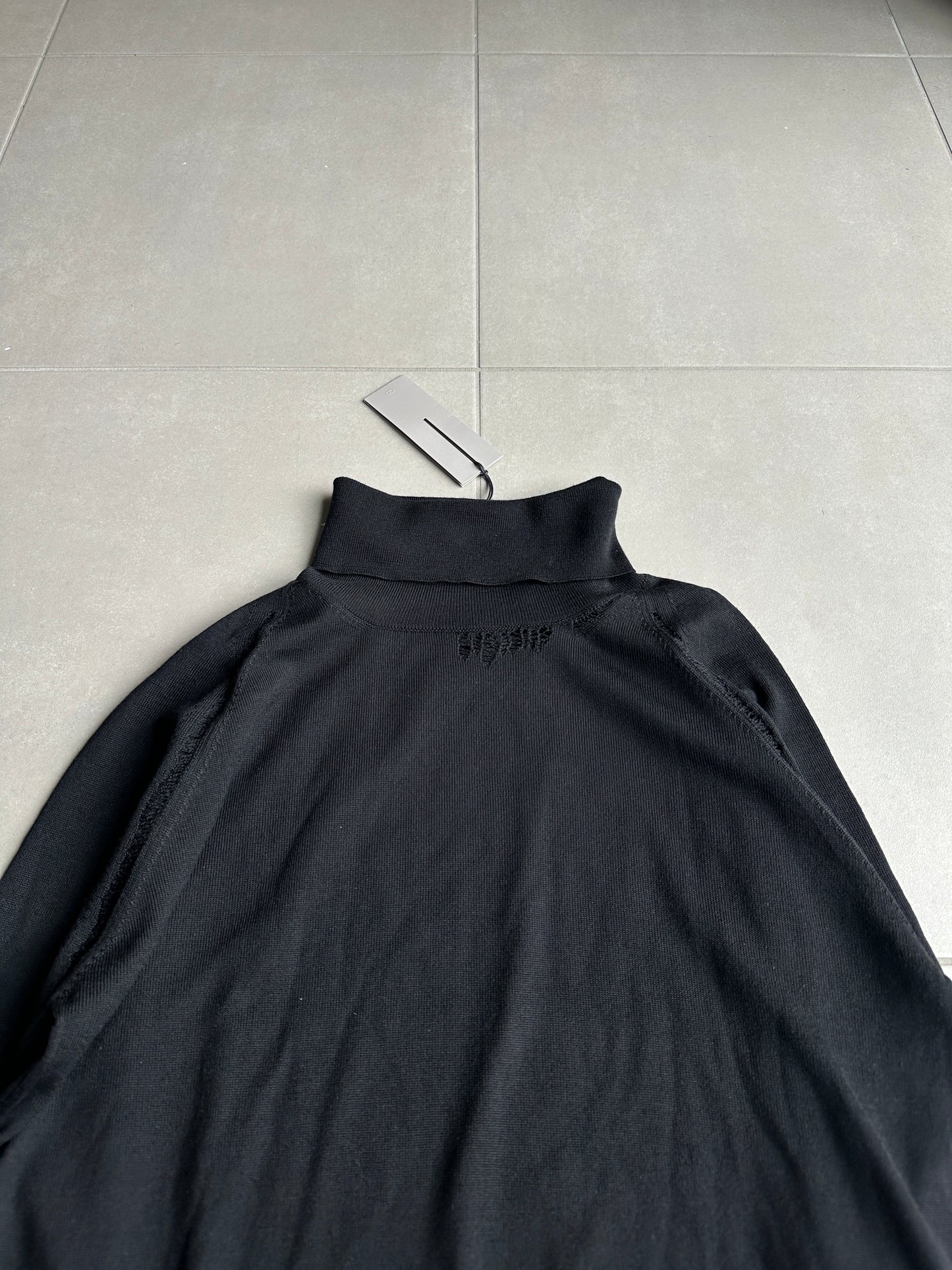 Dior Homme AW04 “VOTC” runway distressed turtleneck sweater