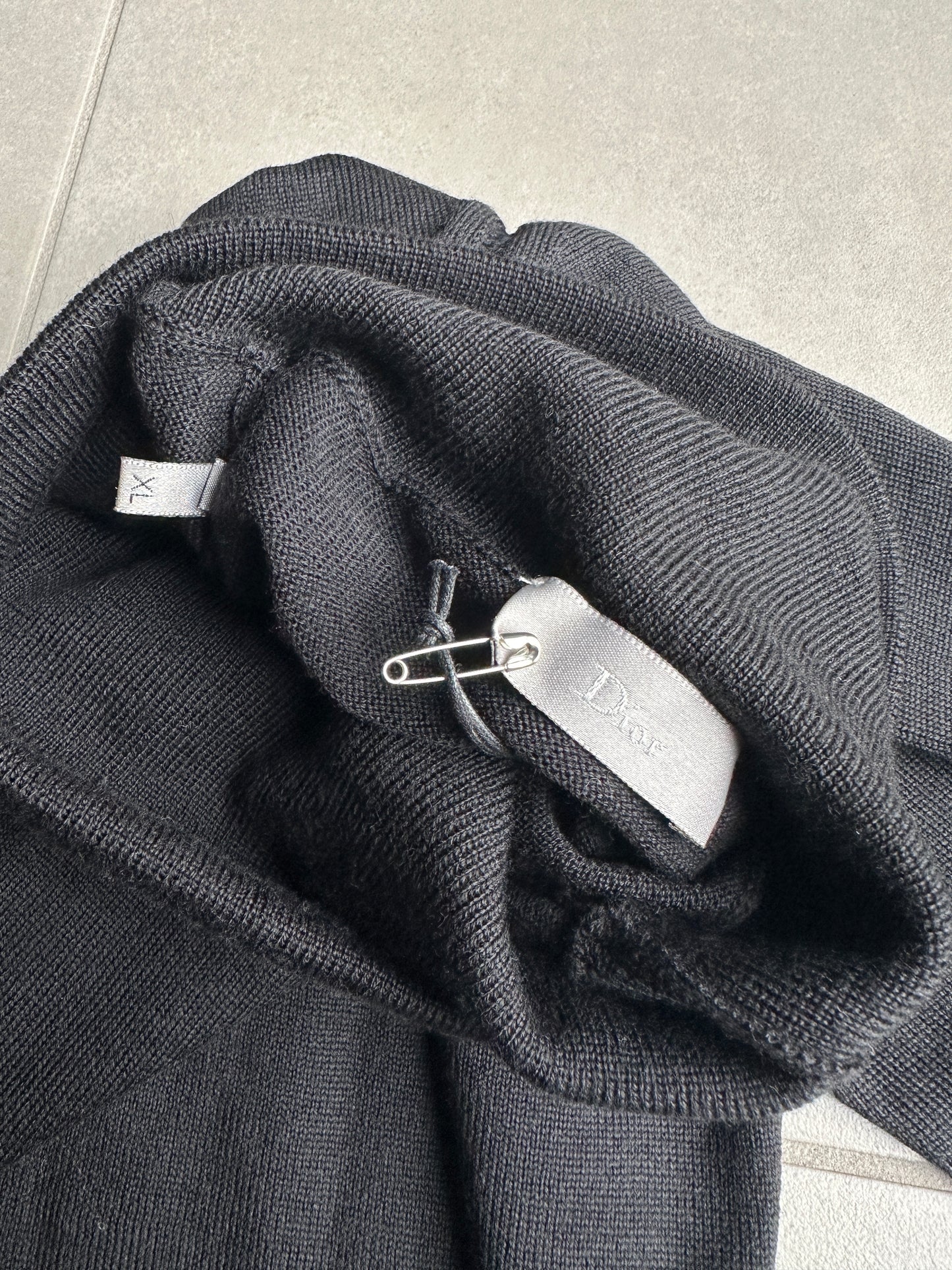 Dior Homme AW04 “VOTC” runway distressed turtleneck sweater