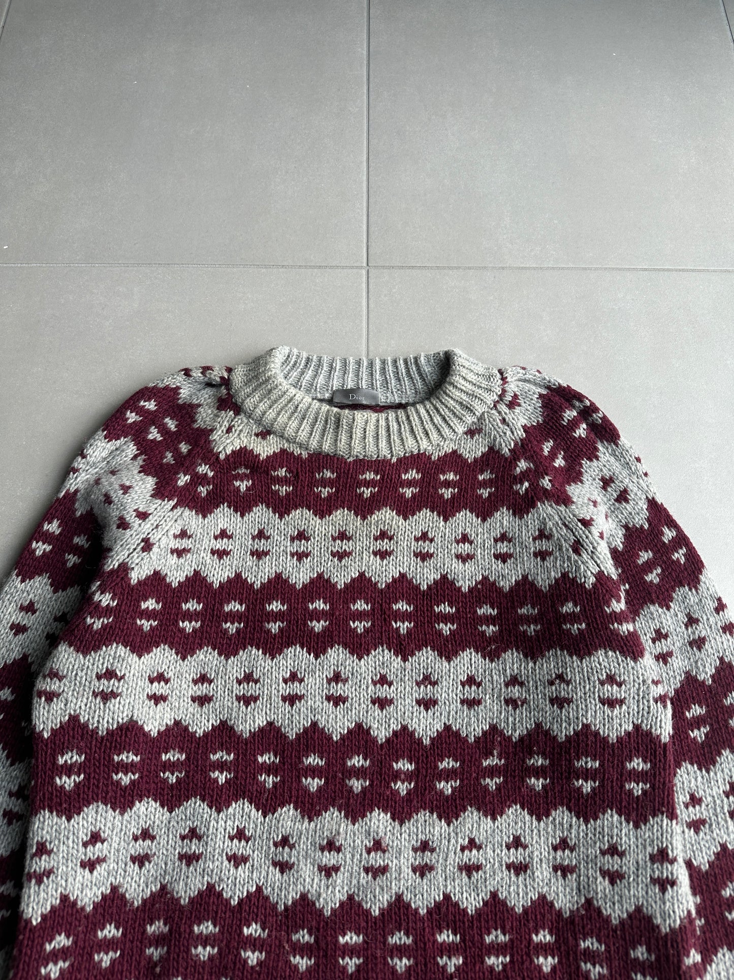 Dior Homme AW05 “In the morning” Nordic patterned sweater