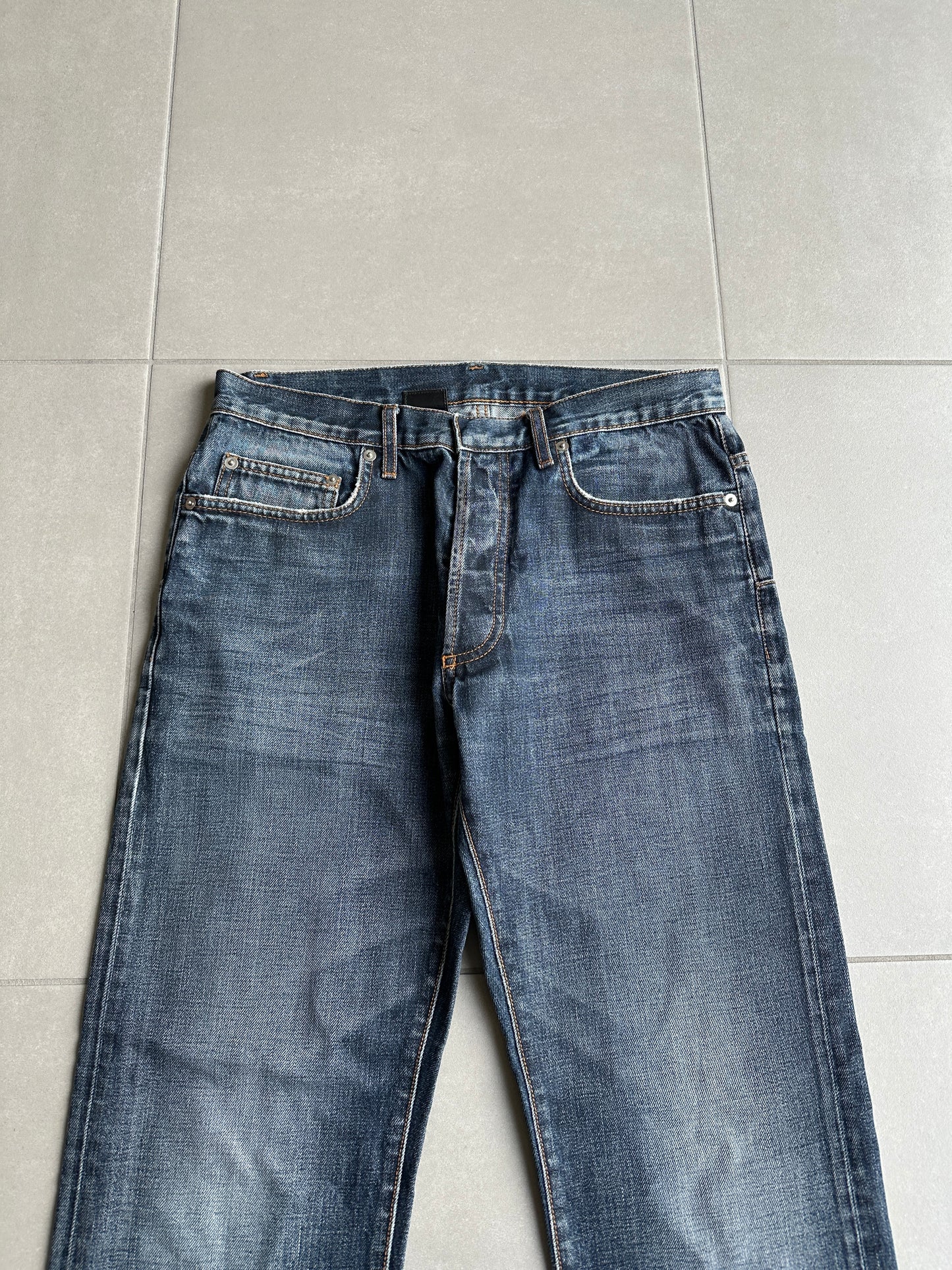Dior homme AW04 “Victim of the crime” whiskered washed denim