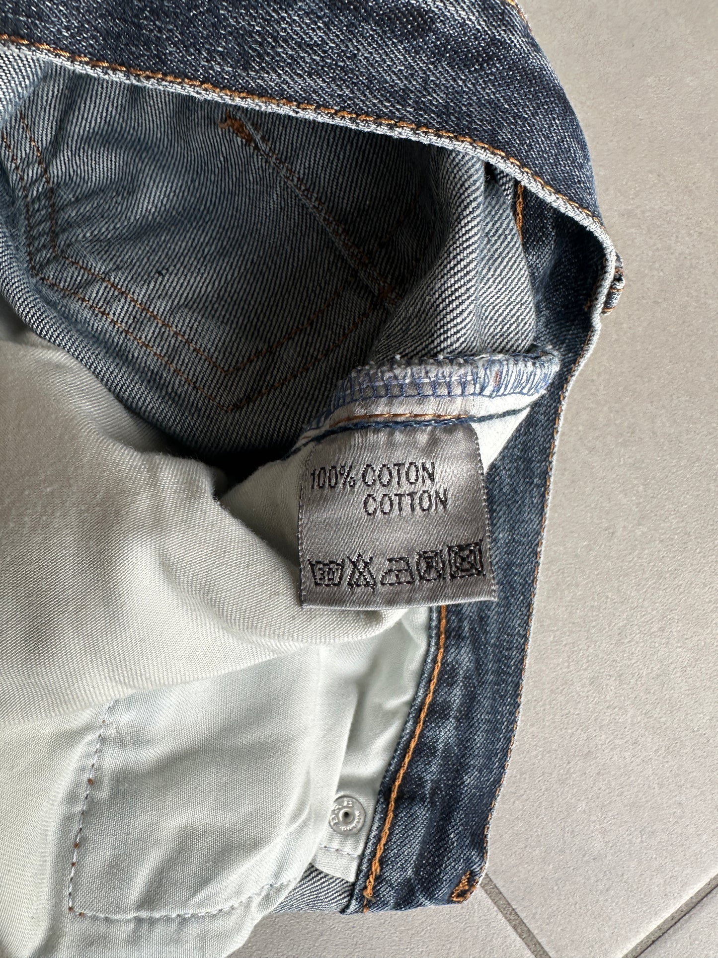 Dior homme AW04 “Victim of the crime” whiskered washed denim