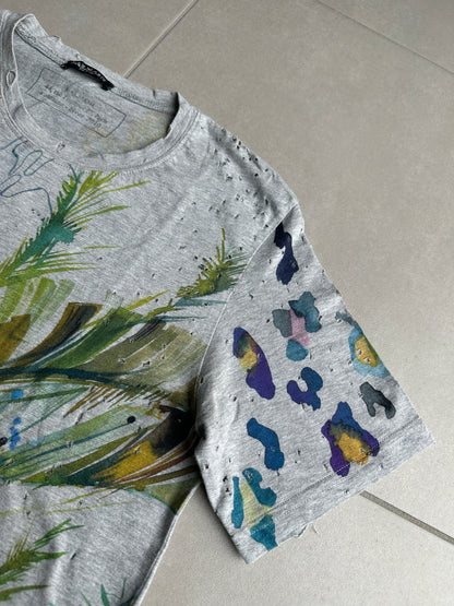 Balmain AW2010 distressed floral print t-shirt