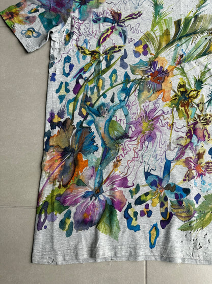 Balmain AW2010 distressed floral print t-shirt