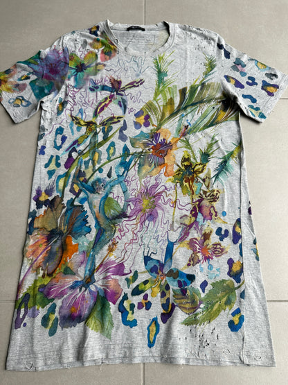 Balmain AW2010 distressed floral print t-shirt
