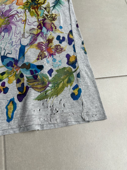 Balmain AW2010 distressed floral print t-shirt