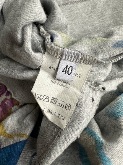 Balmain AW2010 distressed floral print t-shirt