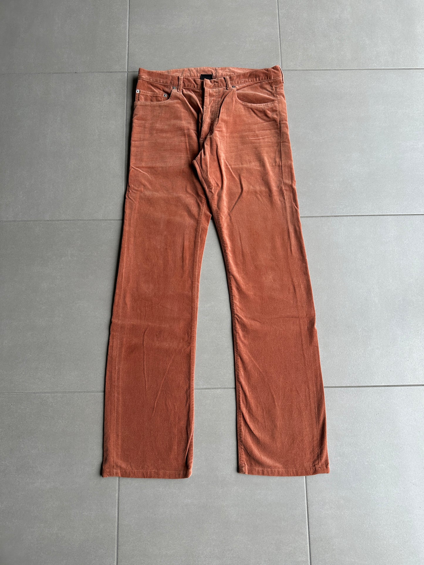 Dior Homme AW05 “In The Morning” velvet bootcut trousers