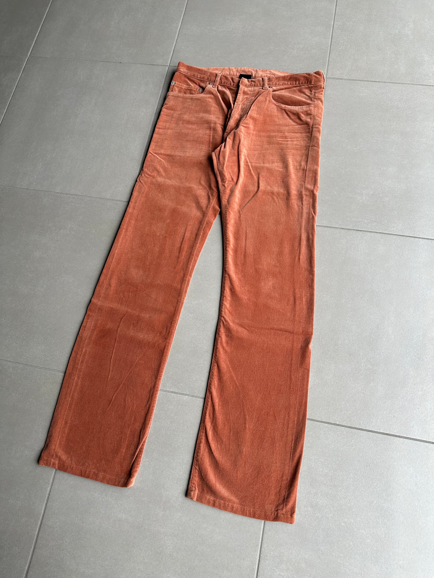 Dior Homme AW05 “In The Morning” velvet bootcut trousers