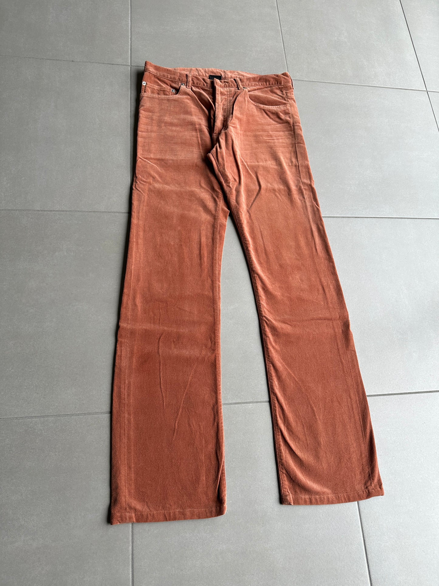 Dior Homme AW05 “In The Morning” velvet bootcut trousers